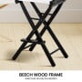 Sarantino Set of 2 White Tall Directors Chair Beech Wood Frame with Canvas Seat thumbnail 4