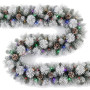 Christabelle 2.74m Alpine Snow Christmas Garland Pre Lit Multi Function LED Timer Flocked Pine Cones thumbnail 1