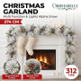 Christabelle 2.74m Alpine Snow Christmas Garland Pre Lit Multi Function LED Timer Flocked Pine Cones thumbnail 4