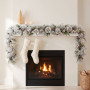 Christabelle 2.74m Alpine Snow Christmas Garland Pre Lit Multi Function LED Timer Flocked Pine Cones thumbnail 5