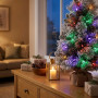 Christabelle 61cm 2ft Alpine Snow Potted Christmas Tree Pre Lit LED Pinecone Hessian Tabletop Festive Holiday Decoration thumbnail 5