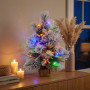 Christabelle 61cm 2ft Alpine Snow Potted Christmas Tree Pre Lit LED Pinecone Hessian Tabletop Festive Holiday Decoration thumbnail 10