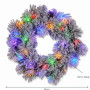 Christabelle 61cm Alpine Snow Christmas Wreath Pre Lit Multi Function LED Timer Pinecone Front Door Xmas Decoration Home thumbnail 5