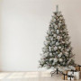 Christabelle 2.3m 7.5ft Alpine Snow Christmas Tree Pre Lit Multi Function LED Flocked Pine Cones Hinged Branches Home thumbnail 4