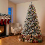 Christabelle 2.3m 7.5ft Alpine Snow Christmas Tree Pre Lit Multi Function LED Flocked Pine Cones Hinged Branches Home thumbnail 10