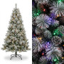 Christabelle 2.3m 7.5ft Alpine Snow Christmas Tree Pre Lit Multi Function LED Flocked Pine Cones Hinged Branches Home thumbnail 11