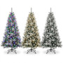 Christabelle 2.3m 7.5ft Alpine Snow Christmas Tree Pre Lit Multi Function LED Flocked Pine Cones Hinged Branches Home thumbnail 12