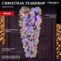 Christabelle 90cm Alpine Snow Christmas Teardrop Pre Lit Multi Function LED Timer Flocked Pine Cones Home thumbnail 2