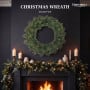 Christabelle 61cm Dorset Pine Christmas Wreath Pre Lit Multi Function LED Battery Operated Front Door Xmas Decoration Home thumbnail 4