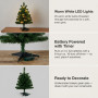 Christabelle 61cm 2ft Highland Pine Christmas Tree Pre Lit Warm White LED Timer Tabletop Artificial Indoor Xmas Decor thumbnail 5