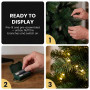 Christabelle 61cm 2ft Highland Pine Christmas Tree Pre Lit Warm White LED Timer Tabletop Artificial Indoor Xmas Decor thumbnail 6