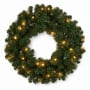 Christabelle 61cm Highland Pine Christmas Wreath Pre Lit Warm White LED Battery Operated Timer Hanging Wall Display Home thumbnail 1