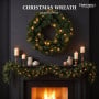 Christabelle 61cm Highland Pine Christmas Wreath Pre Lit Warm White LED Battery Operated Timer Hanging Wall Display Home thumbnail 5