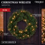 Christabelle 61cm Highland Pine Christmas Wreath Pre Lit Warm White LED Battery Operated Timer Hanging Wall Display Home thumbnail 9