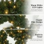 Christabelle 61cm Highland Pine Christmas Wreath Pre Lit Warm White LED Battery Operated Timer Hanging Wall Display Home thumbnail 6