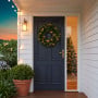 Christabelle 61cm Highland Pine Christmas Wreath Pre Lit Warm White LED Battery Operated Timer Hanging Wall Display Home thumbnail 7