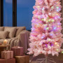 Christabelle 1.8m 6ft Pink Fairy Floss Christmas Tree Pre Lit RGB LED Flocked Slim Artificial Indoor Xmas Decor Home thumbnail 6