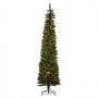 Christabelle 1.8m 6ft Pencil Pine Christmas Tree Pre Lit Multi Function LED Slim Artificial Indoor Xmas Decor Home thumbnail 1