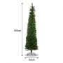 Christabelle 1.8m 6ft Pencil Pine Christmas Tree Pre Lit Multi Function LED Slim Artificial Indoor Xmas Decor Home thumbnail 2