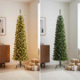 Christabelle 1.8m 6ft Pencil Pine Christmas Tree Pre Lit Multi Function LED Slim Artificial Indoor Xmas Decor Home thumbnail 8