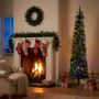 Christabelle 1.8m 6ft Pencil Pine Christmas Tree Pre Lit Multi Function LED Slim Artificial Indoor Xmas Decor Home thumbnail 10
