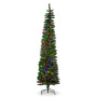 Christabelle 2.3m 7.5ft Pencil Pine Christmas Tree Pre Lit Multi Function LED Slim Artificial Indoor Xmas Decor Home thumbnail 3