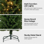 Christabelle 2.3m 7.5ft Pencil Pine Christmas Tree Pre Lit Multi Function LED Slim Artificial Indoor Xmas Decor Home thumbnail 6