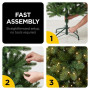 Christabelle 2.3m 7.5ft Pencil Pine Christmas Tree Pre Lit Multi Function LED Slim Artificial Indoor Xmas Decor Home thumbnail 7
