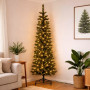 Christabelle 2.3m 7.5ft Pencil Pine Christmas Tree Pre Lit Multi Function LED Slim Artificial Indoor Xmas Decor Home thumbnail 13