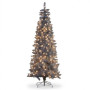 Christabelle 2.1m 7ft Silver Tinsel Christmas Tree Pre Lit Warm White LED Retro Artificial Indoor Xmas Decor Home thumbnail 1