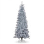 Christabelle 2.1m 7ft Silver Tinsel Christmas Tree Pre Lit Warm White LED Retro Artificial Indoor Xmas Decor Home thumbnail 3