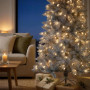 Christabelle 2.1m 7ft Silver Tinsel Christmas Tree Pre Lit Warm White LED Retro Artificial Indoor Xmas Decor Home thumbnail 5