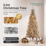 Christabelle 2.1m 7ft Silver Tinsel Christmas Tree Pre Lit Warm White LED Retro Artificial Indoor Xmas Decor Home thumbnail 13