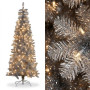Christabelle 2.1m 7ft Silver Tinsel Christmas Tree Pre Lit Warm White LED Retro Artificial Indoor Xmas Decor Home thumbnail 10