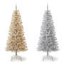 Christabelle 2.1m 7ft Silver Tinsel Christmas Tree Pre Lit Warm White LED Retro Artificial Indoor Xmas Decor Home thumbnail 11