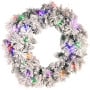 Christabelle 61cm Christmas Wreath Snowy Dorset Pine with Multi-Function LED Lights Tree Door Decoration Ornament thumbnail 1