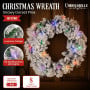 Christabelle 61cm Christmas Wreath Snowy Dorset Pine with Multi-Function LED Lights Tree Door Decoration Ornament thumbnail 2