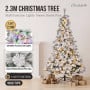 Christabelle 2.3m 7.5ft Snowy Dorset Pine Christmas Tree Pre Lit Multi Function LED Lightly Flocked Artificial Xmas Decor thumbnail 3