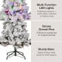 Christabelle 2.3m 7.5ft Snowy Dorset Pine Christmas Tree Pre Lit Multi Function LED Lightly Flocked Artificial Xmas Decor thumbnail 7