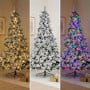 Christabelle 2.3m 7.5ft Snowy Dorset Pine Christmas Tree Pre Lit Multi Function LED Lightly Flocked Artificial Xmas Decor thumbnail 10