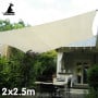 Wallaroo Waterproof 160GSM Outdoor Sun Shade Sail Canopy Cream 2 x 2.5m thumbnail 1