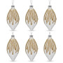 Christabelle 6 Glass Christmas Teardrop Baubles Gold Shimmer Jewels 13cm Xmas Tree Decorations Hanging Ornaments thumbnail 1