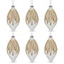 Christabelle 6 Glass Christmas Teardrop Baubles Gold Shimmer Jewels 13cm Xmas Tree Decorations Hanging Ornaments thumbnail 1