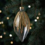 Christabelle 6 Glass Christmas Teardrop Baubles Gold Shimmer Jewels 13cm Xmas Tree Decorations Hanging Ornaments thumbnail 3