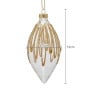 Christabelle 6 Glass Christmas Teardrop Baubles Gold Shimmer Jewels 13cm Xmas Tree Decorations Hanging Ornaments thumbnail 8