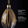Christabelle 6 Glass Christmas Teardrop Baubles Gold Shimmer Jewels 13cm Xmas Tree Decorations Hanging Ornaments thumbnail 5