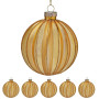Christabelle Box of 6 Gold Glass Baubles with Matte & Gloss Finish thumbnail 4