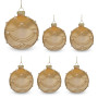 Christabelle 6 Champagne Glass Christmas Baubles Gold Swirl Pearl 8cm Xmas Tree Decorations Hanging Ornaments thumbnail 1