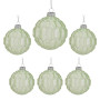 Christabelle 6 Pale Green Glass Christmas Baubles White Shimmer 8cm Xmas Tree Decorations Hanging Ornaments thumbnail 1