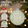 Christabelle 6 Pale Green Glass Christmas Baubles White Shimmer 8cm Xmas Tree Decorations Hanging Ornaments thumbnail 7